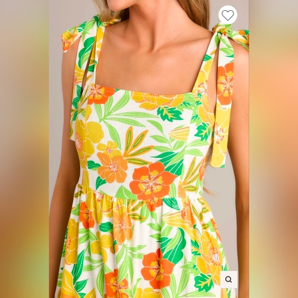 ❤️ FLYING TOMATO LINEN PORTOBAY MAXI DRESS, TROPICAL FLORAL PRINT, MEDIUM - Picture 4 of 16